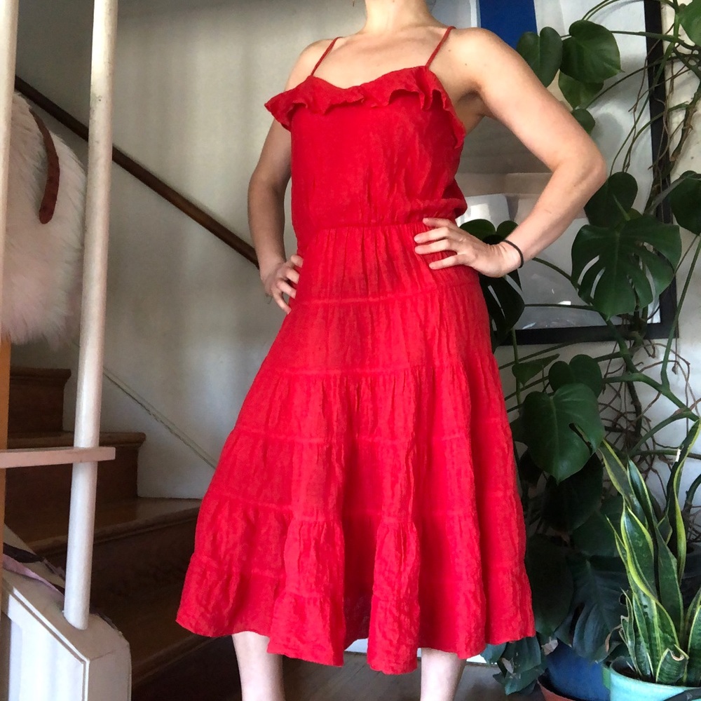 Vintage Purrr’s Red Latin Dance Sun Dress - Picture 3 of 9